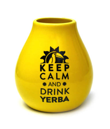 Matero ceramiczne Luka żółta KEEP CALM AND DRINK YERBA